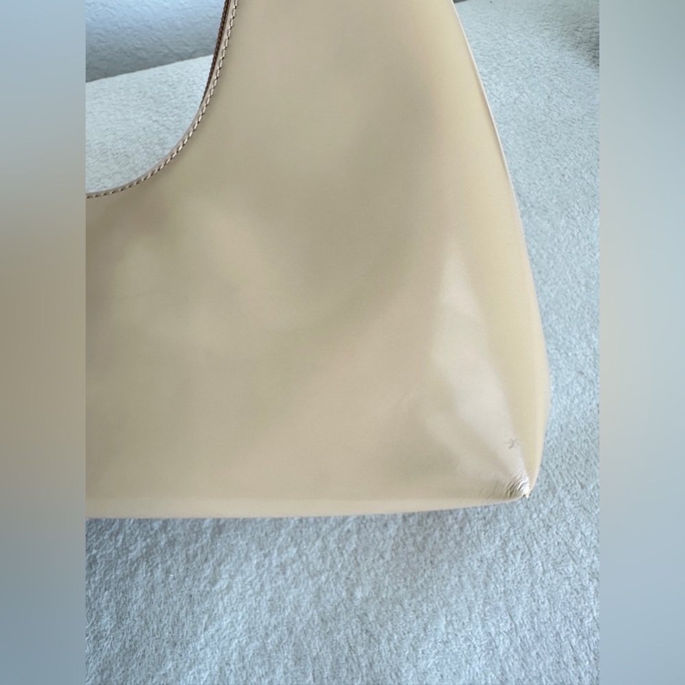 BY FAR Amber Kraft Beige Nude Semi-patent Leather Shoulder‎ Bag Purse NWOT - Picture 14 of 17